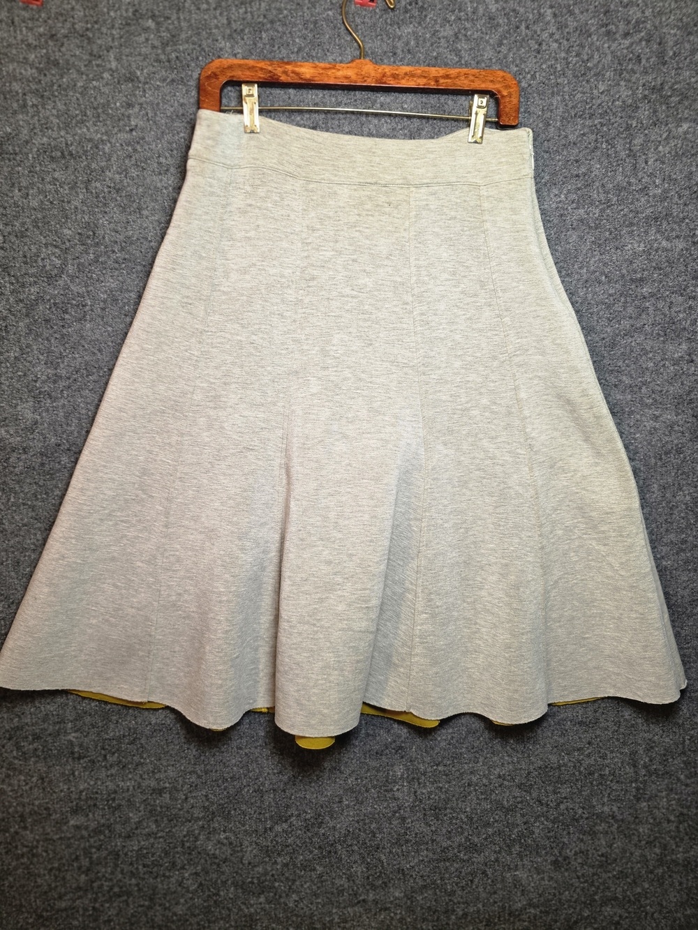 Maeve Anthropologie Heather Grey Paneled Flared Midi Skirt Size 12